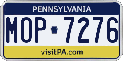 PA license plate MOP7276