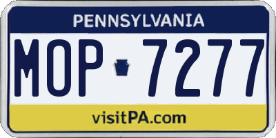 PA license plate MOP7277