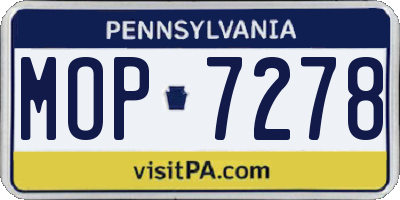 PA license plate MOP7278