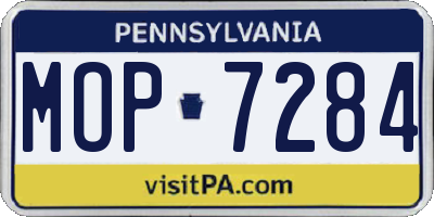 PA license plate MOP7284
