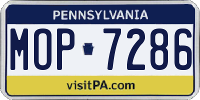 PA license plate MOP7286