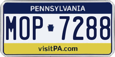 PA license plate MOP7288