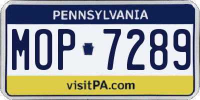 PA license plate MOP7289
