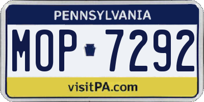 PA license plate MOP7292