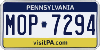 PA license plate MOP7294