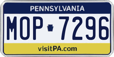 PA license plate MOP7296