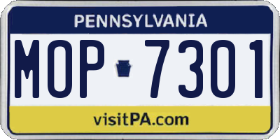 PA license plate MOP7301