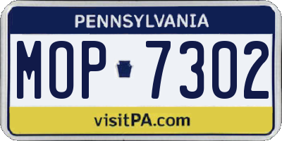 PA license plate MOP7302