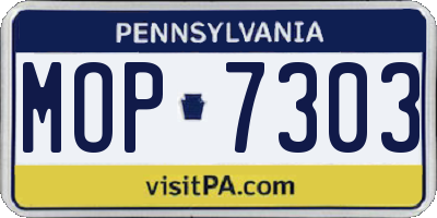 PA license plate MOP7303