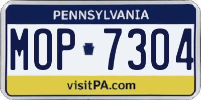 PA license plate MOP7304