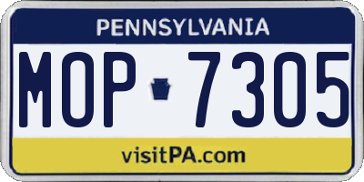 PA license plate MOP7305