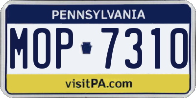 PA license plate MOP7310