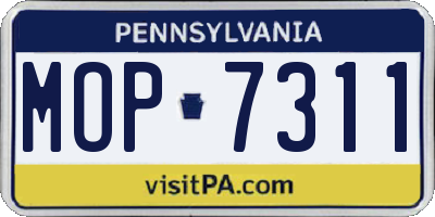 PA license plate MOP7311