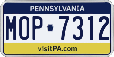 PA license plate MOP7312