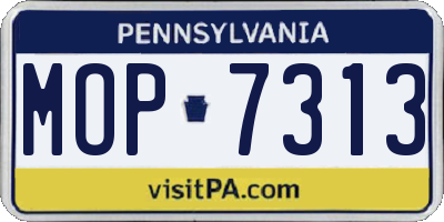PA license plate MOP7313