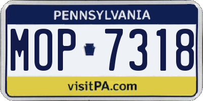 PA license plate MOP7318