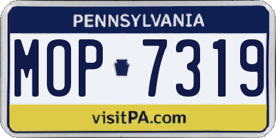 PA license plate MOP7319