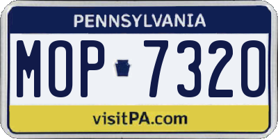 PA license plate MOP7320