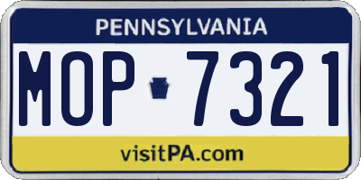 PA license plate MOP7321