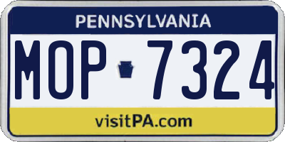 PA license plate MOP7324