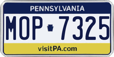 PA license plate MOP7325