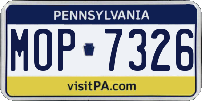 PA license plate MOP7326