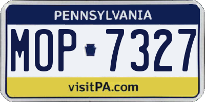 PA license plate MOP7327