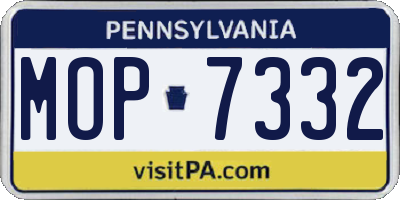 PA license plate MOP7332