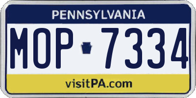 PA license plate MOP7334
