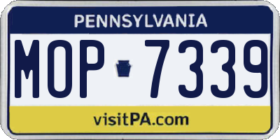 PA license plate MOP7339
