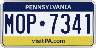 PA license plate MOP7341