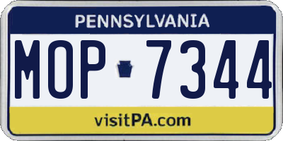 PA license plate MOP7344