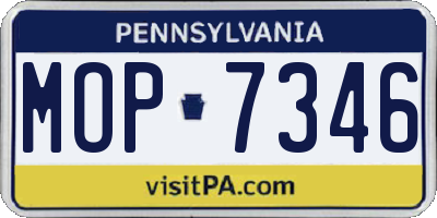 PA license plate MOP7346