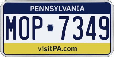 PA license plate MOP7349