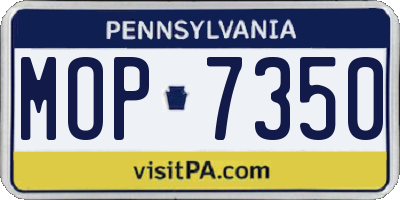 PA license plate MOP7350