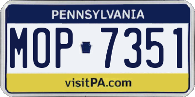 PA license plate MOP7351