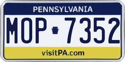 PA license plate MOP7352