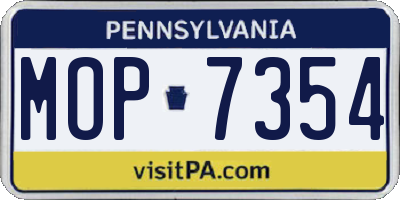 PA license plate MOP7354