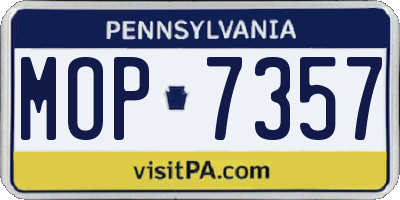 PA license plate MOP7357