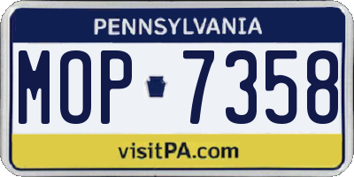 PA license plate MOP7358