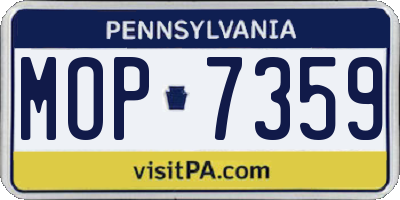 PA license plate MOP7359