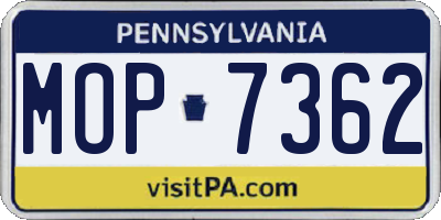 PA license plate MOP7362