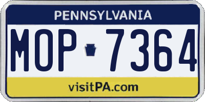 PA license plate MOP7364