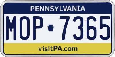 PA license plate MOP7365