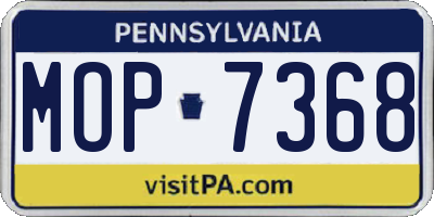 PA license plate MOP7368
