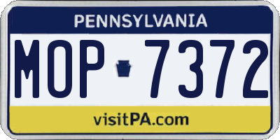 PA license plate MOP7372
