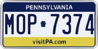 PA license plate MOP7374