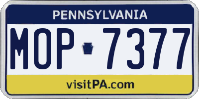 PA license plate MOP7377