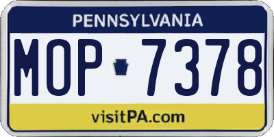 PA license plate MOP7378