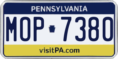 PA license plate MOP7380